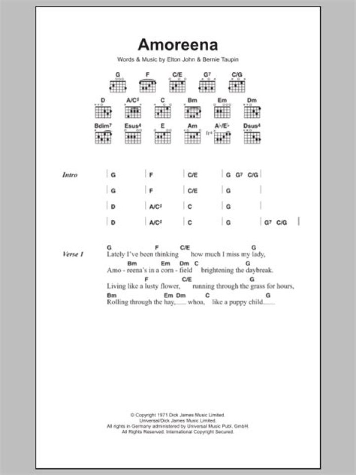 The Meaning Behind The Song: Amoreena by Elton John