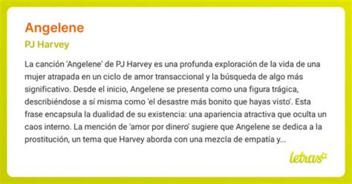 The Meaning Behind The Song: Angelene by PJ Harvey