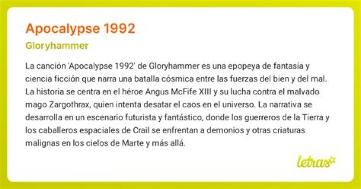 The Meaning Behind The Song: Apocalypse 1992 by Gloryhammer