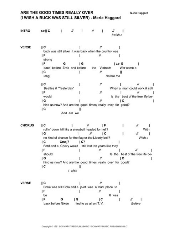 The Meaning Behind The Song: Are the Good Times Really Over by Merle Haggard