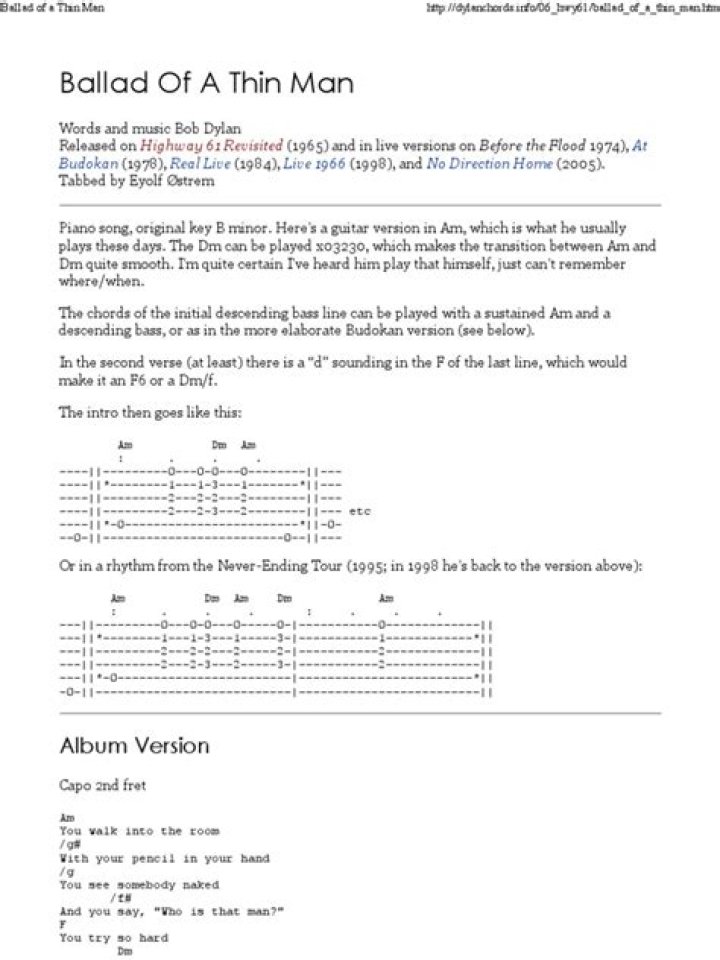 The Meaning Behind The Song: Ballad of a Thin Man by The Grateful Dead