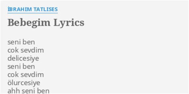 The Meaning Behind The Song: Bebegim by İbrahim Tatlıses