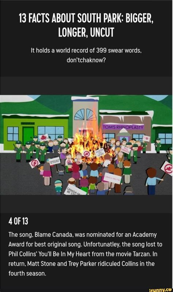 The Meaning Behind The Song: Blame Canada by Matt Stone and Trey Parker