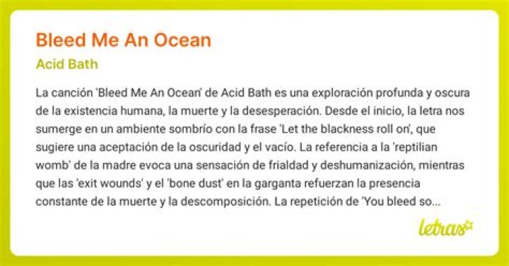 The Meaning Behind The Song: Bleed Me an Ocean by Acid Bath