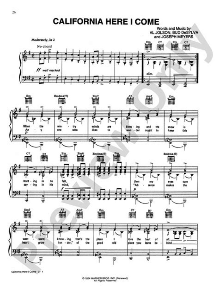 The Meaning Behind The Song: California – Here I Come by Al Jolson