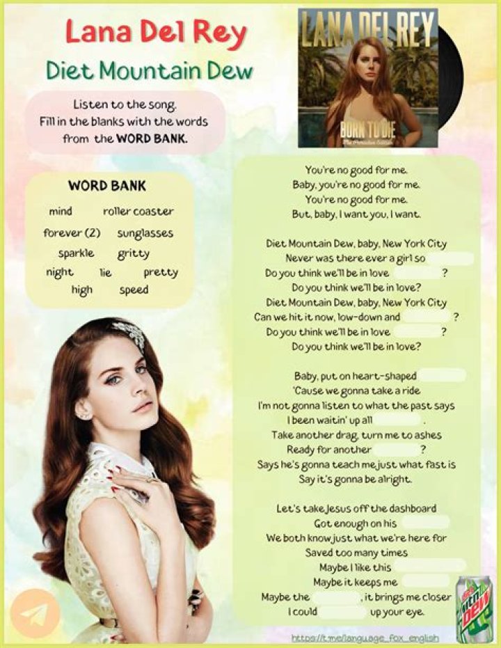 The Meaning Behind The Song: Diet Mountain Dew by Lana Del Rey