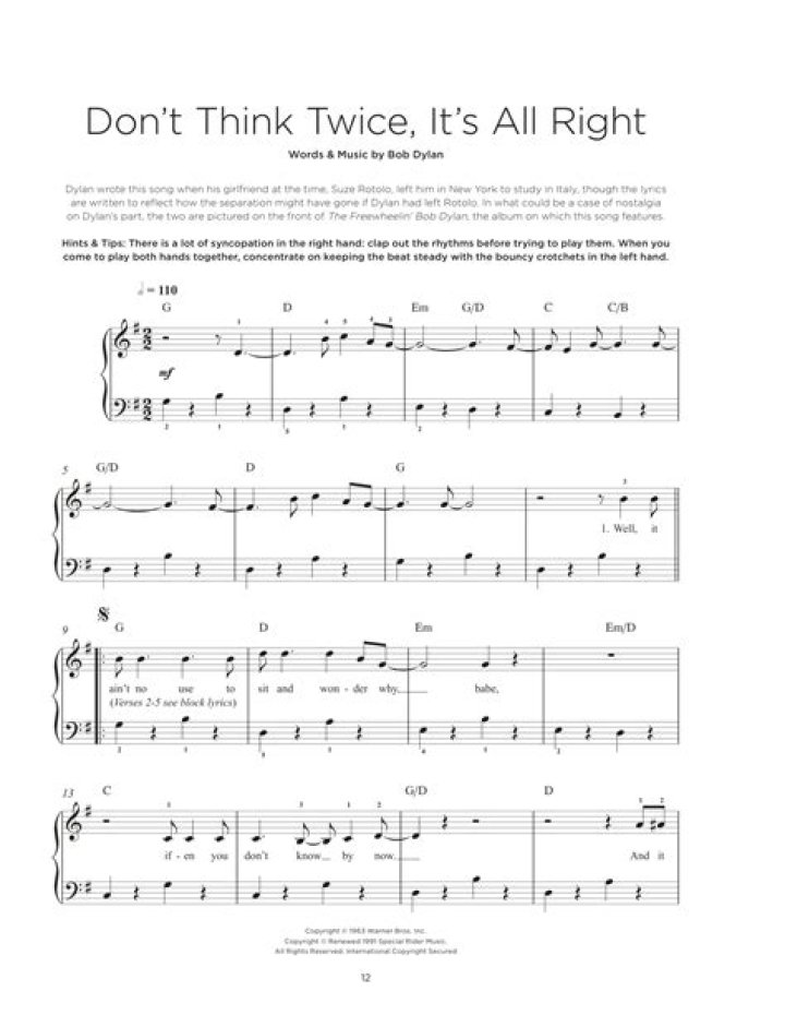 The Meaning Behind The Song: Don’t Think Twice – It’s Alright by The Four Seasons