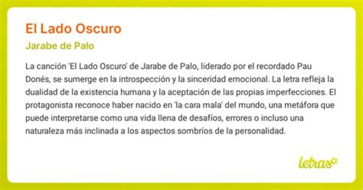 The Meaning Behind The Song: El Lado Oscuro by Jarabe de Palo