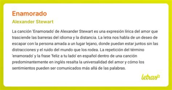 The Meaning Behind The Song: Enamorado by Alexander Stewart
