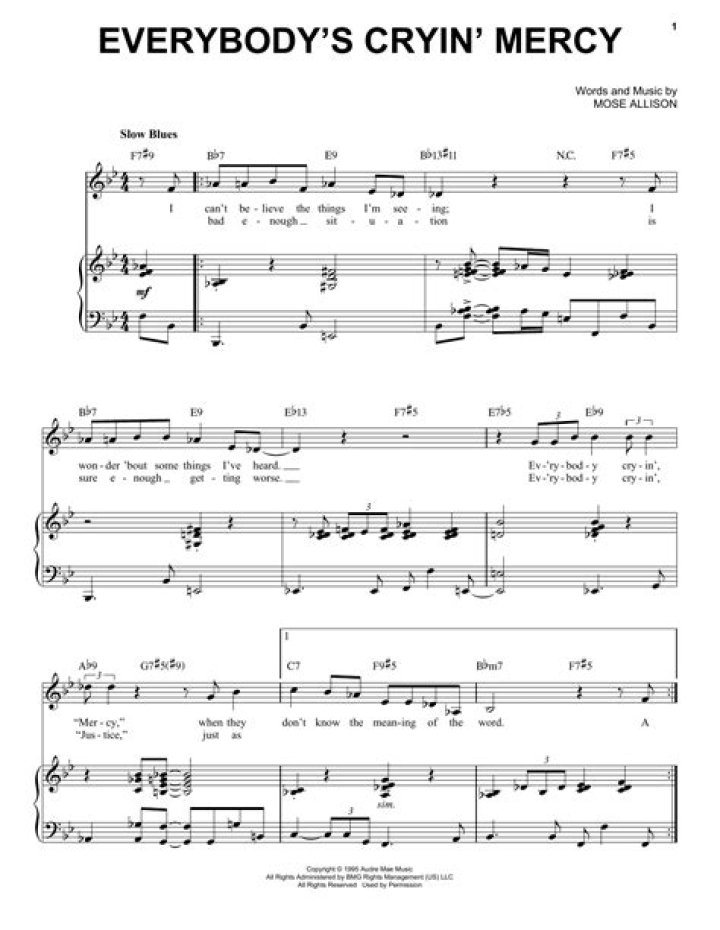 The Meaning Behind The Song: Everybody’s Cryin’ Mercy by Mose Allison