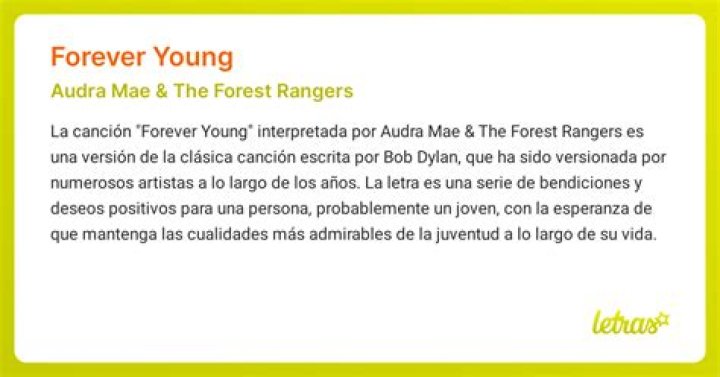The Meaning Behind The Song: Forever Young by Audra Mae