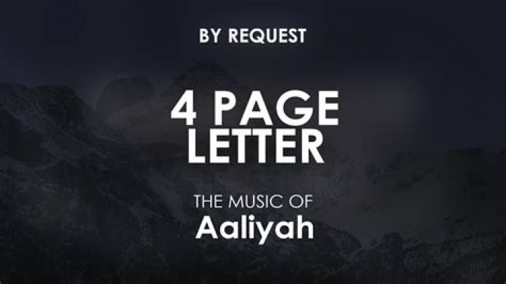 The Meaning Behind The Song: Four Page Letter by Aaliyah