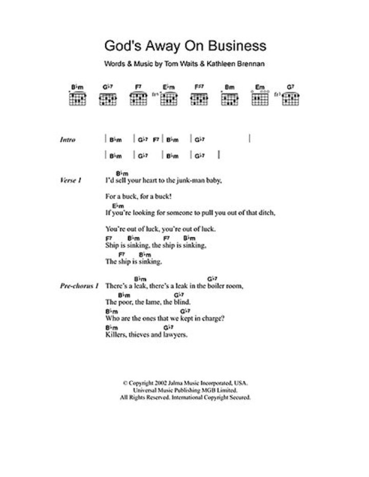 The Meaning Behind The Song: God’s Away on Business by Tom Waits