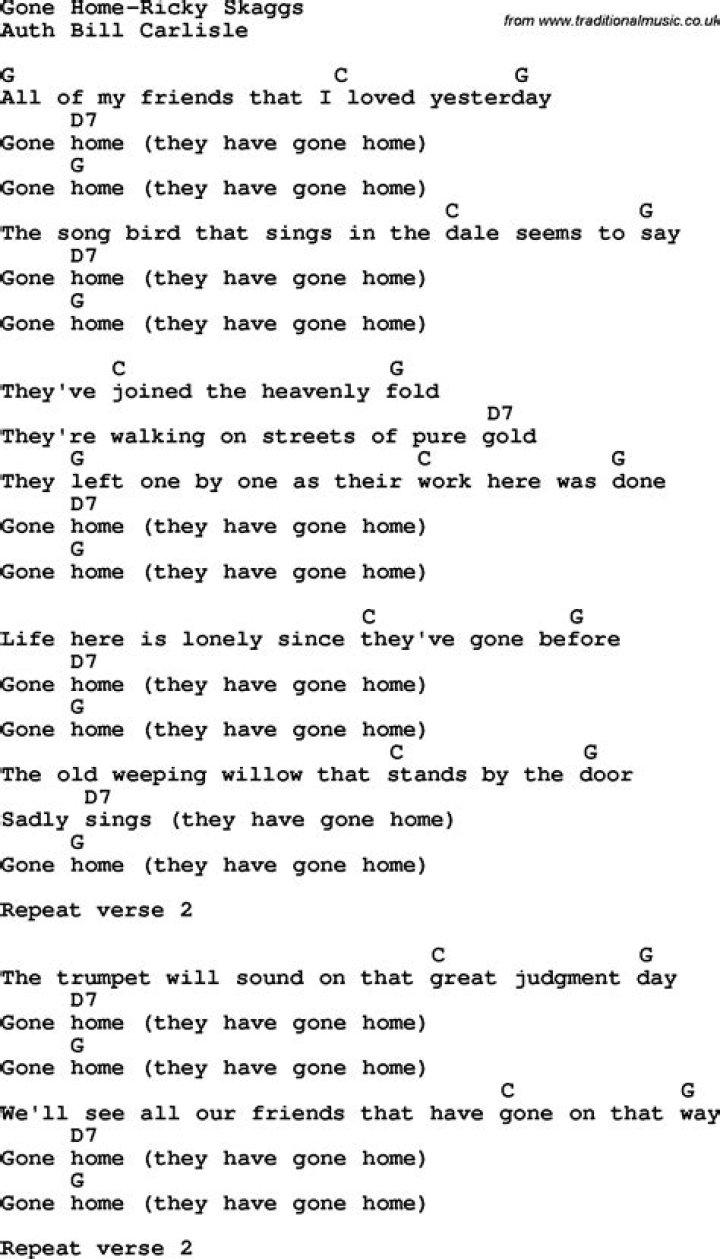 The Meaning Behind The Song: Gone Home by Ricky Skaggs