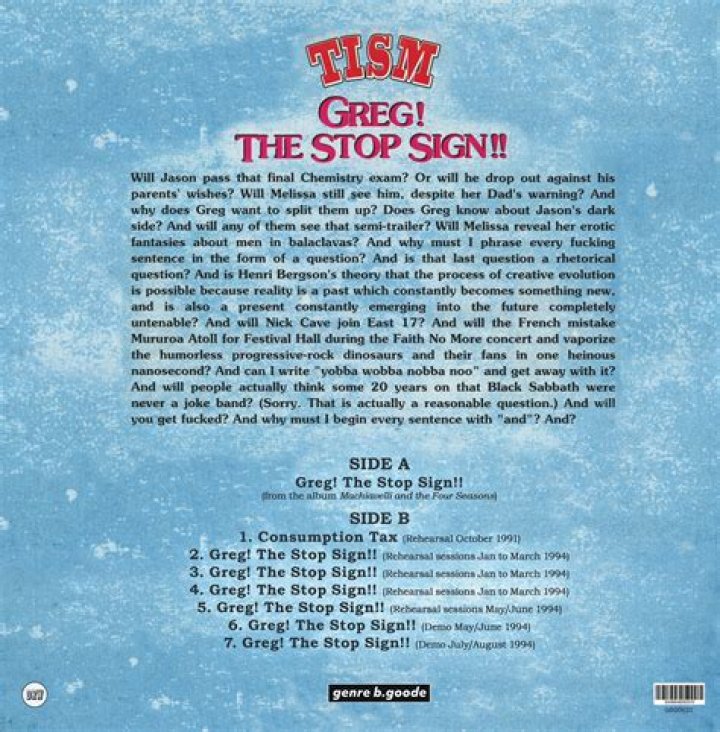 The Meaning Behind The Song: Greg! The Stop Sign!! by TISM