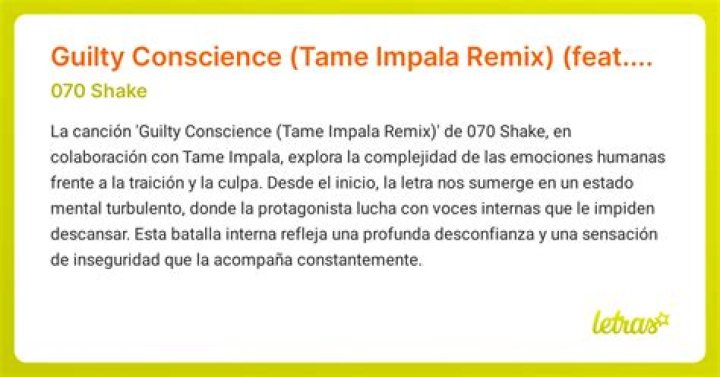 The Meaning Behind The Song: Guilty Conscience by 070 Shake