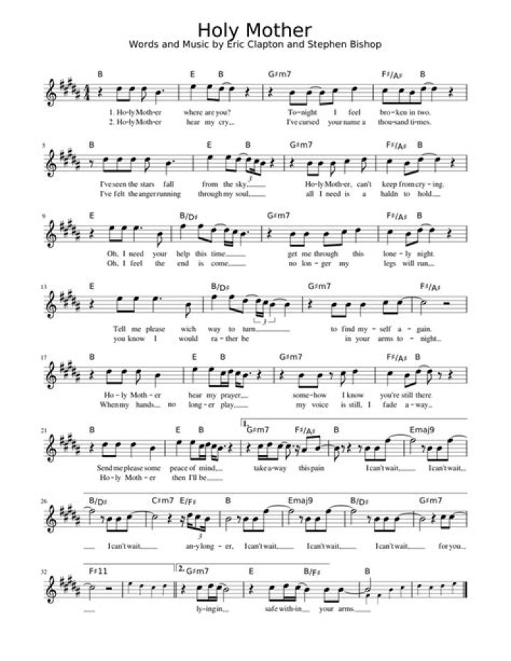 The Meaning Behind The Song: Holy Mother by Eric Clapton