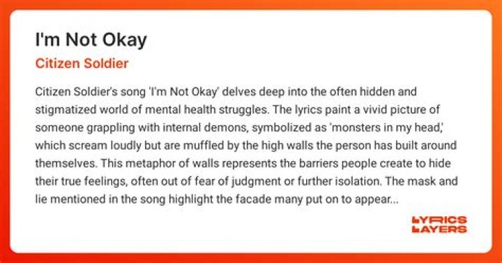 The Meaning Behind The Song: I’m Not Okay by Citizen Soldier