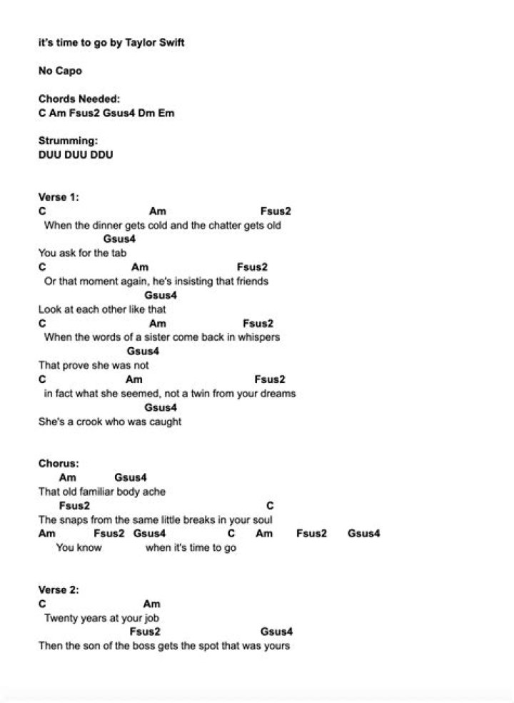 The Meaning Behind The Song: it’s time to go by Taylor Swift