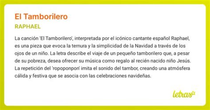 The Meaning Behind The Song: La Cancion del Tamborilero by Raphael