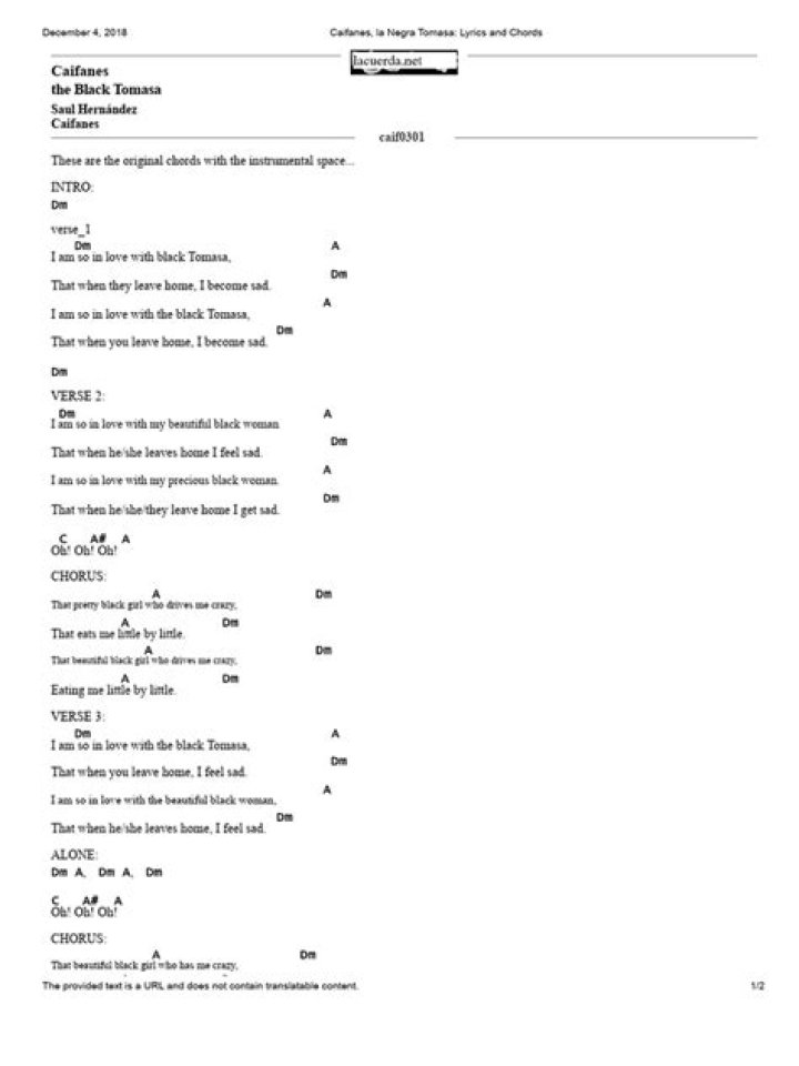 The Meaning Behind The Song: La Negra Tomasa by Caifanes