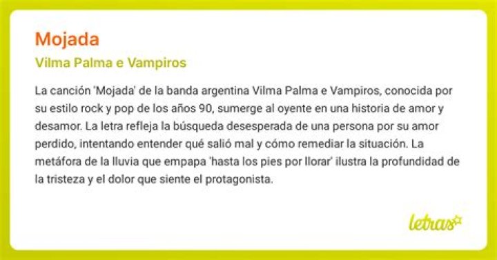 The Meaning Behind The Song: Mojada by Vilma Palma