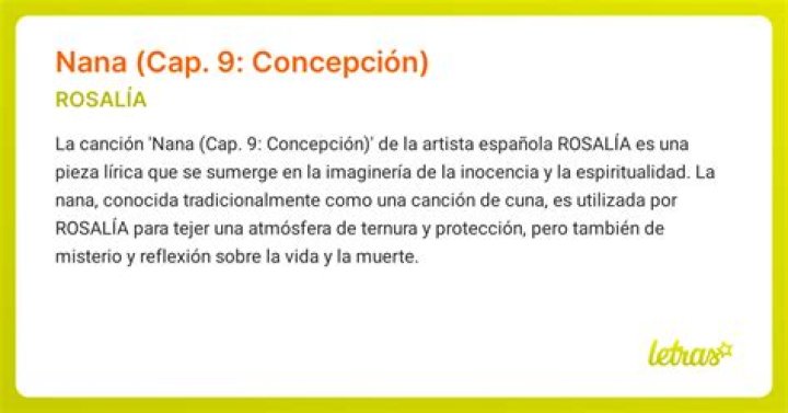 The Meaning Behind The Song: NANA (Cap.9: Concepción) by ROSALÍA