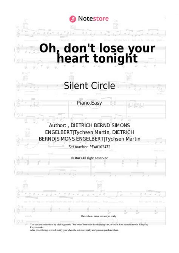 The Meaning Behind The Song: Oh, Don’t Lose Your Heart Tonight by Silent Circle