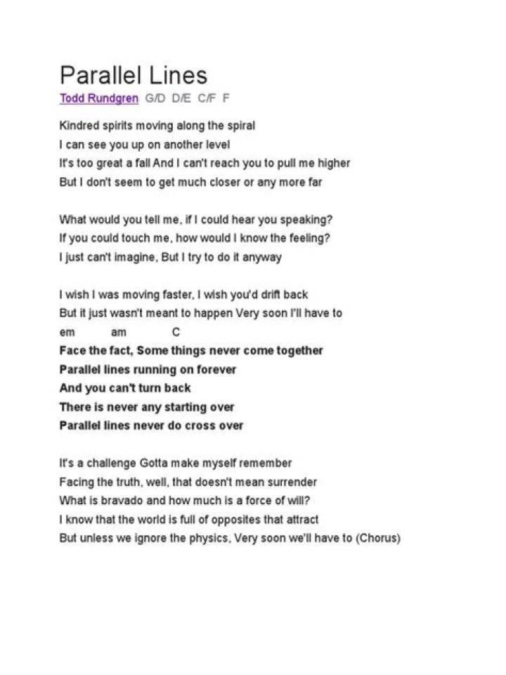 The Meaning Behind The Song: Parallel Lines by Todd Rundgren