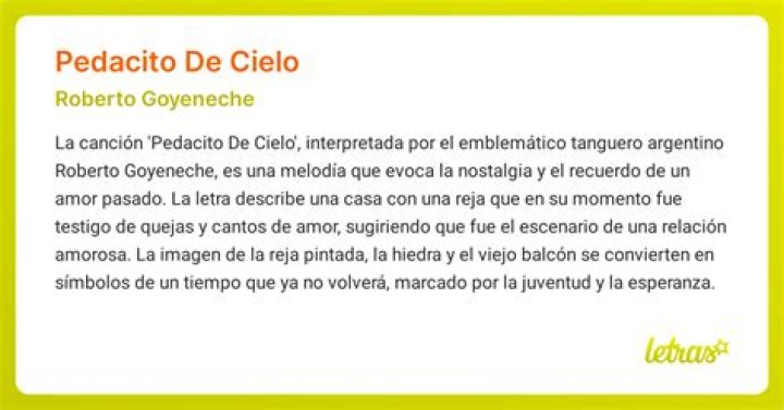 The Meaning Behind The Song: Pedacito De Cielo by Roberto Goyeneche
