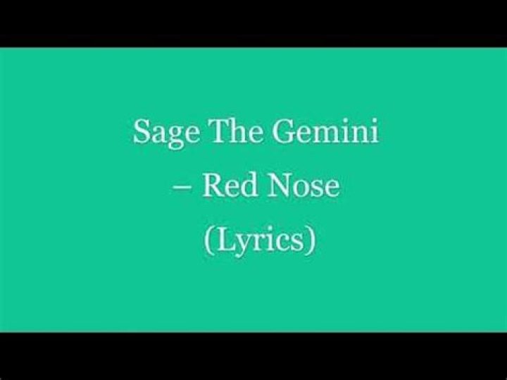 The Meaning Behind The Song: Red Nose by Sage The Gemini