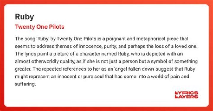 The Meaning Behind The Song: Ruby by ​twenty one pilots