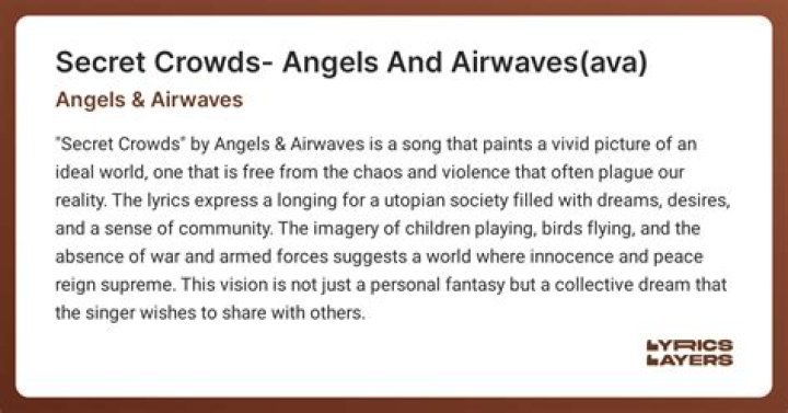 The Meaning Behind The Song: Secret Crowds by Angels & Airwaves