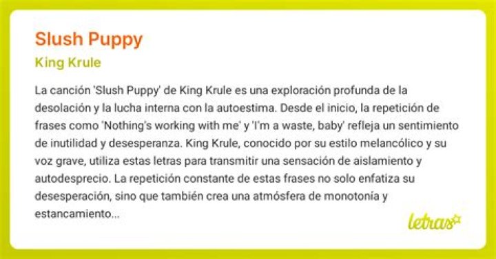 The Meaning Behind The Song: Slush Puppy by King Krule
