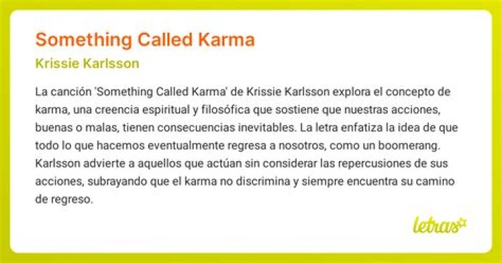 The Meaning Behind The Song: Something Called Karma by Krissie Karlsson, Karl Karlsson & Nicki Karlsson