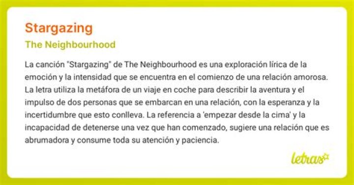 The Meaning Behind The Song: Stargazing by The Neighbourhood