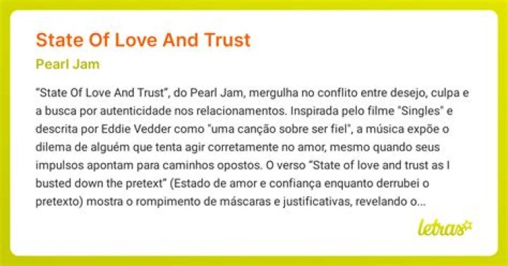 The Meaning Behind The Song: State of love and trust