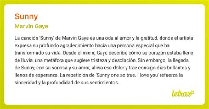 The Meaning Behind The Song: Sunny by Marvin Gaye