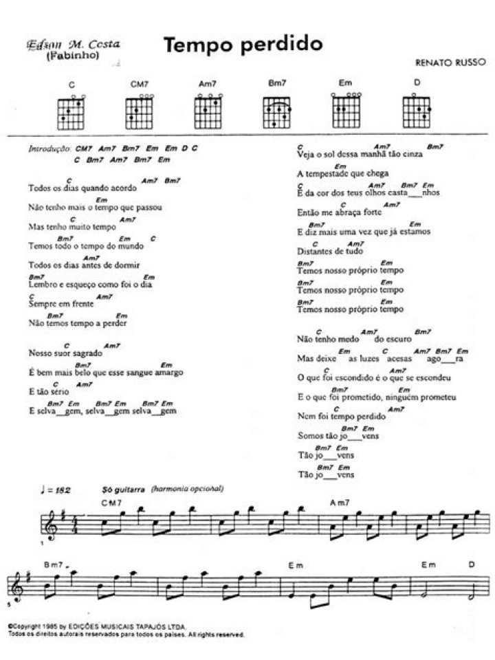 The Meaning Behind The Song: Tempo Perdido by Legião Urbana