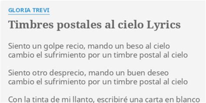 The Meaning Behind The Song: Timbres Postales Al Cielo by Gloria Trevi