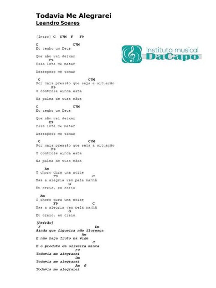 The Meaning Behind The Song: Todavia Me Alegrarei by Leandro Soares