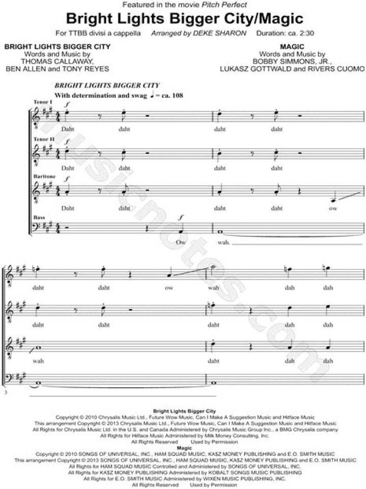 The Meaning Behind The Song: Trebles Finals: Bright lights Bigger city/ Magic by The Treblemakers