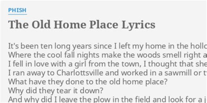 The old home place lyrics