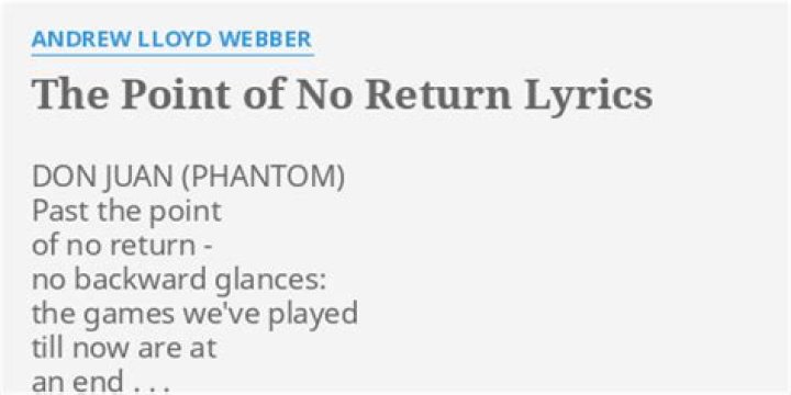 The point of no return lyrics