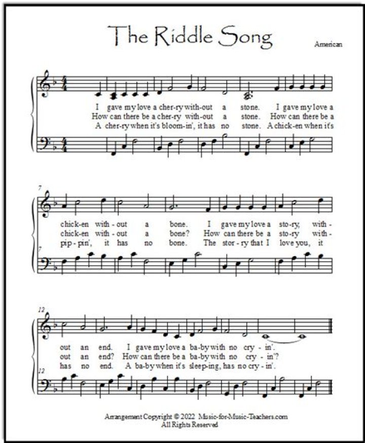 The riddle song lyrics