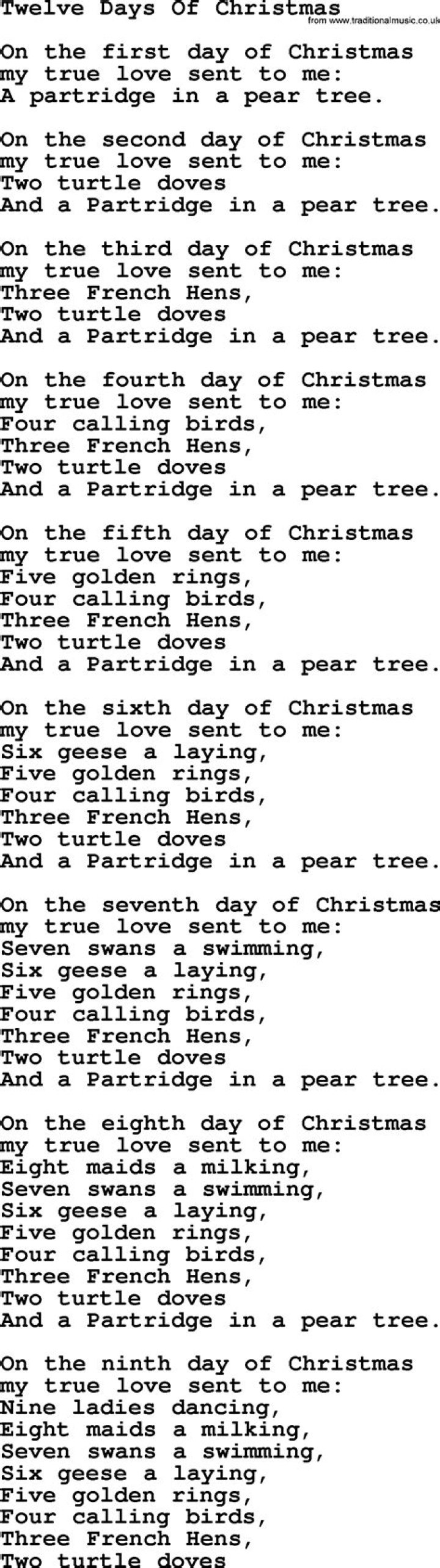 The twelve days of christmasy jesus gave to me lyrics