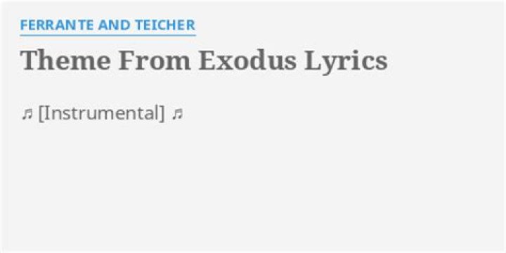 Theme from exodus lyrics