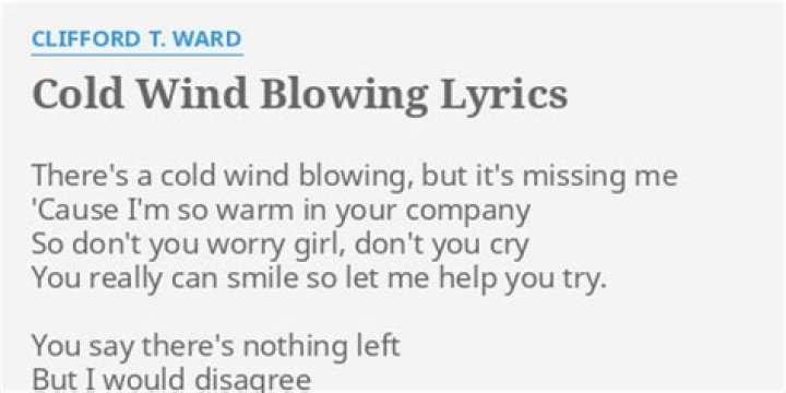There’s a cool wind blowing lyrics