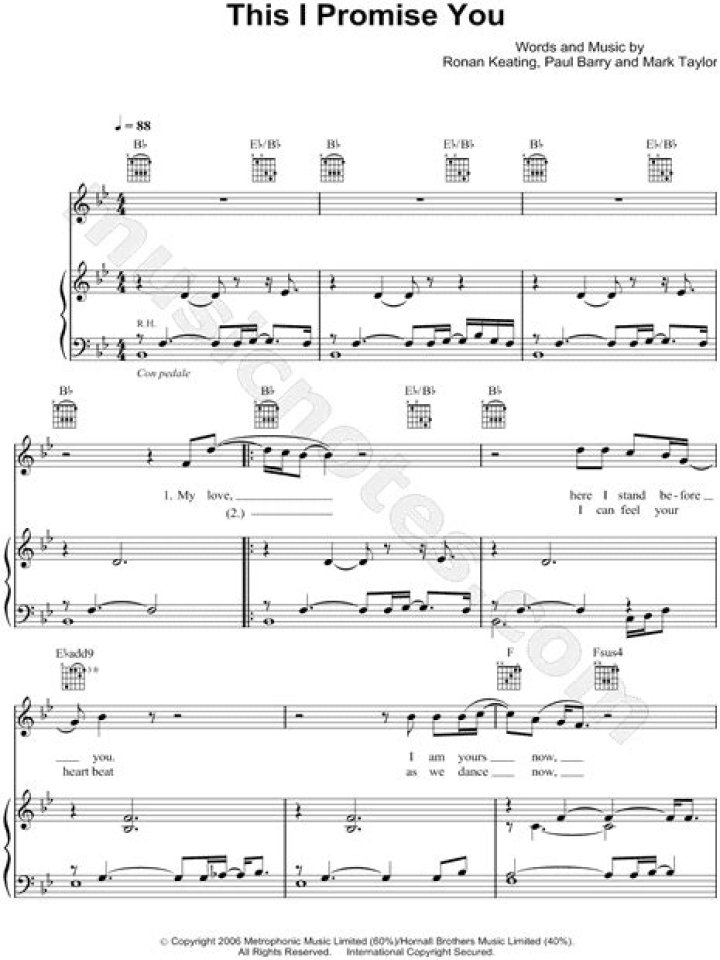 THIS I PROMISE YOU CHORDS by Ronan Keating