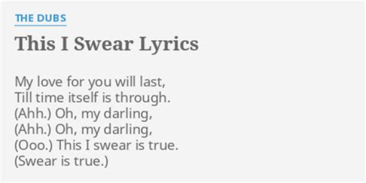 This i swear lyrics